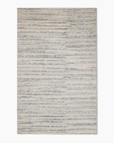 Quince Teo Textured Wool Rug In Natural Stripe