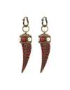 ROBERTO CAVALLI ROBERTO CAVALLI PENDANT EARRINGS WITH CORAL STONES