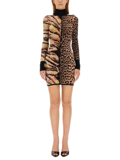 Roberto Cavalli Dress In Brown