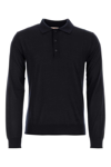 Valentino Midnight Blue Cashmere Blend Polo Shirt In Blue
