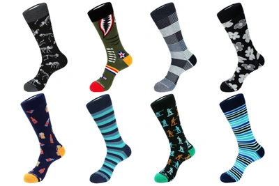 Unsimply Stitched Crew Sock 8 Pack In Multi