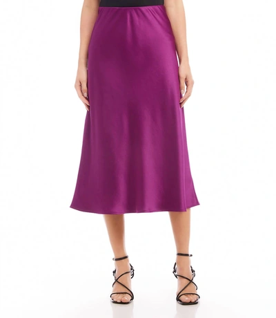 Karen Kane Bias Cut Midi Skirt In Magenta In Purple