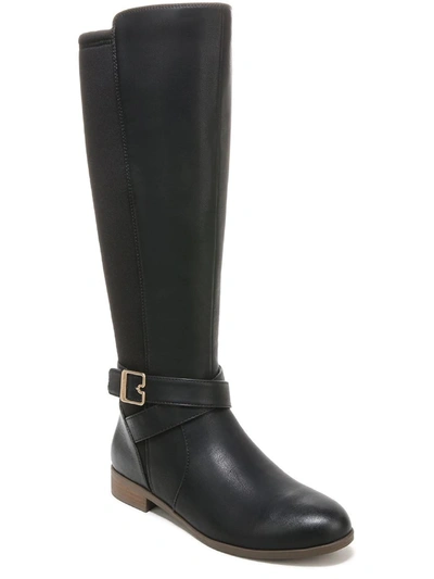 Dr. Scholl's Shoes Rate Womens Faux Leather Tall Knee-high Boots In Black