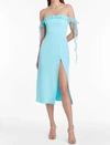 Amanda Uprichard Copellia Off Shoulder Midi Dress In Wave In Gold