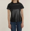 DOLCE CABO VEGAN LEATHER SHORT SLEEVE TEE IN BLACK