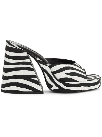 Simon Miller Slice Zebra Platform Mule Sandals In Zebra Trip