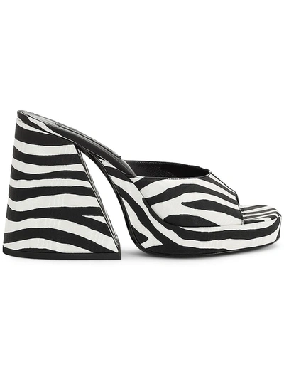 Simon Miller Slice Zebra Platform Mule Sandals In Multi