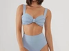 Montce Hayden Knotted Rib Bikini Top In Multi