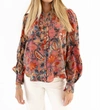 ULLA JOHNSON PHILIPA BLOUSE IN CORAL BLOOM