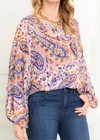 Karen Kane Paisley Blouson Sleeve Top In Multi
