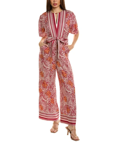 Elie Tahari Women's The Ines Printed Silk-blend Jumpsuit In Red