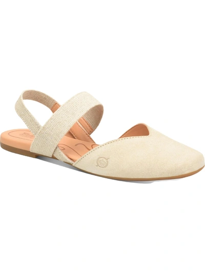 Born Coco Womens Leather Slip On Flats In Beige