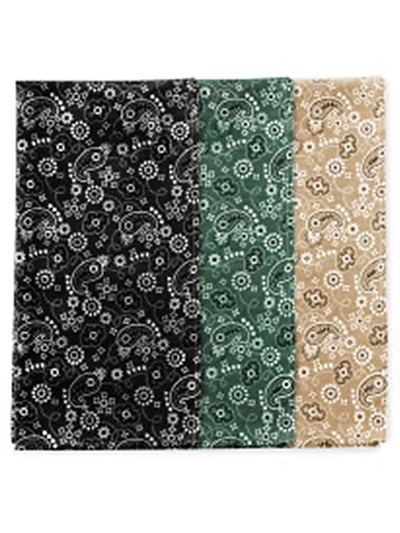 Perry Ellis Mens 3 Pack Paisley Bandana In Multi