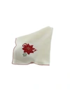 HOME WEAR MERRY POINSETTIA EMBROIDERED CHRISTMAS NAPKIN