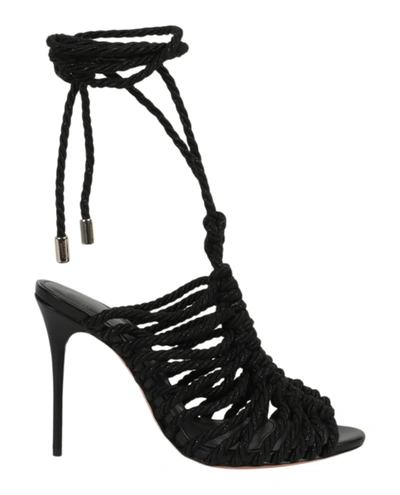 Alexandre Birman Barbara Lurex Heel Sandals In Black