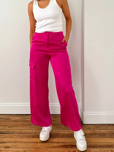 Lucy Paris Diana Wide Leg Pant In Fuchsia In Pink