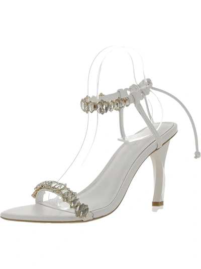 Aje Womens Leather Jeweled Heels In White