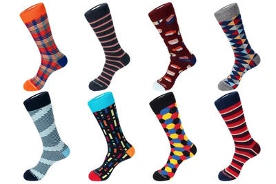 Unsimply Stitched Crew Sock 8 Pack In Multi