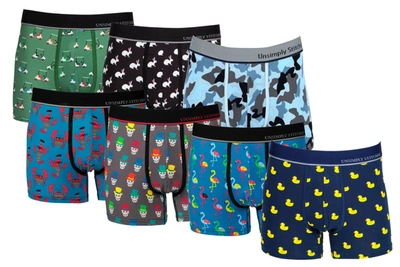 Unsimply Stitched Boxer Trunk 7 Pack In Blue Multi