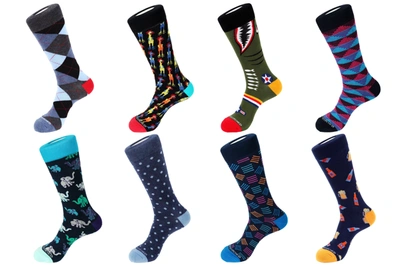 Unsimply Stitched Crew Sock 8 Pack In Multi