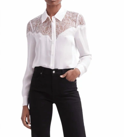 Veronica Beard Greer Lace Top In Off White