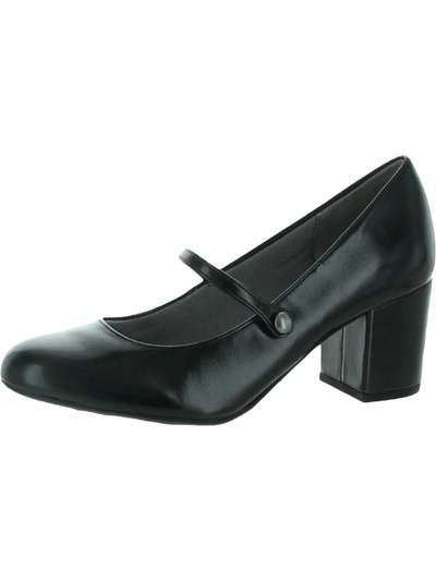 Lifestride Parigi Womens Patent Leather Slip On Block Heels In Black