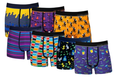 Unsimply Stitched Boxer Trunk 7 Pack In Black Multi