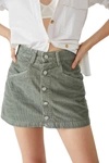 FREE PEOPLE RAY CORD MINI SKIRT IN WASHED ARMY