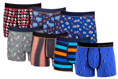 Unsimply Stitched Boxer Trunk 7 Pack In Multi