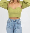 Blue Blush Tube Top And Bolero Sweater Set In Kiwi In Multi