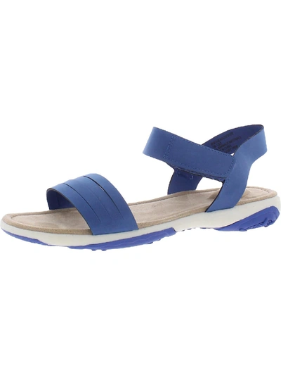 St. John's Bay Rochester Womens Memory Foam Flats Slingback Sandals In Blue