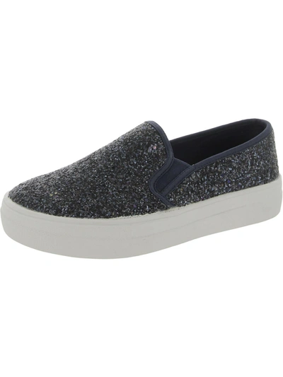 Feversole Womens Glitter Comfort Slip-on Sneakers In Grey