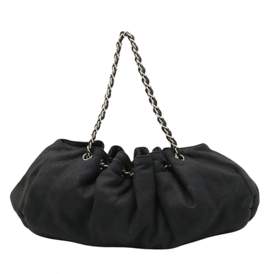 Pre-owned Chanel Coco Cabas Synthetic Shoulder Bag () In Black