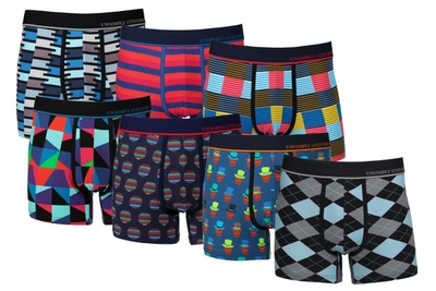 Unsimply Stitched Boxer Trunk 7 Pack In Black Multi