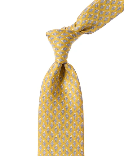 Ferragamo Yellow Totem Silk Tie