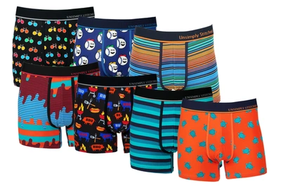 Unsimply Stitched Boxer Trunk 7 Pack In Blue Multi