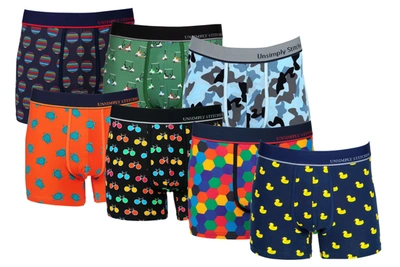 Unsimply Stitched Boxer Trunk 7 Pack In Grey Multi