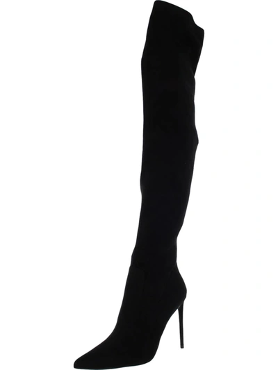 Steve Madden Vava Womens Padded Insole Tall Thigh-high Boots In Black
