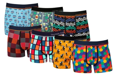 Unsimply Stitched Boxer Trunk 7 Pack In Multi