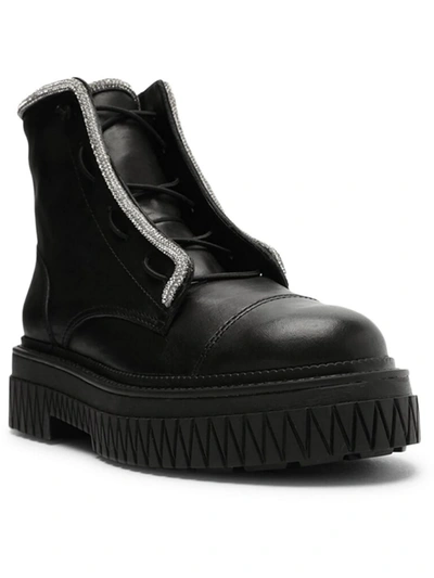 Schutz Amirah Womens Leather Lug Sole Boots In Black