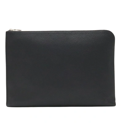 Pre-owned Louis Vuitton Pochette Jour Leather Clutch Bag () In Black