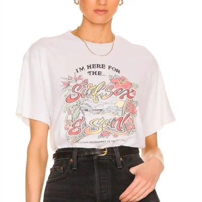 Re/done Women's Surf Sex Sun 90's Easy Tee In White