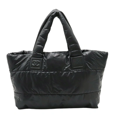 Pre-owned Chanel Coco Cocoon Synthetic Tote Bag () In Black