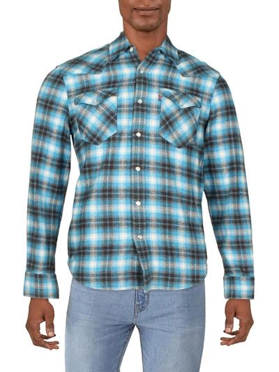 Levi's Mens Flannel Snap Front Western Shirt In Multi