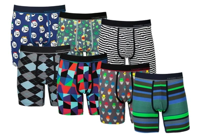 Unsimply Stitched Boxer Brief 7 Pack In Grey Multi