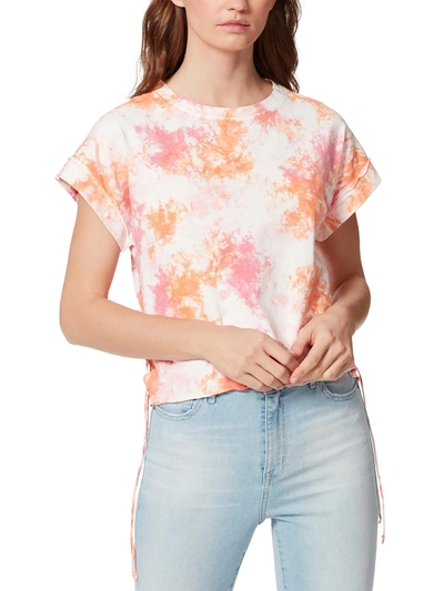 Frayed Womens Cotton Tie-die T-shirt In Multi