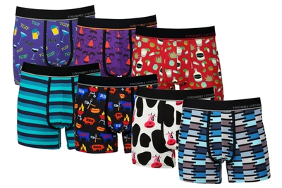 Unsimply Stitched Boxer Trunk 7 Pack In Black Multi
