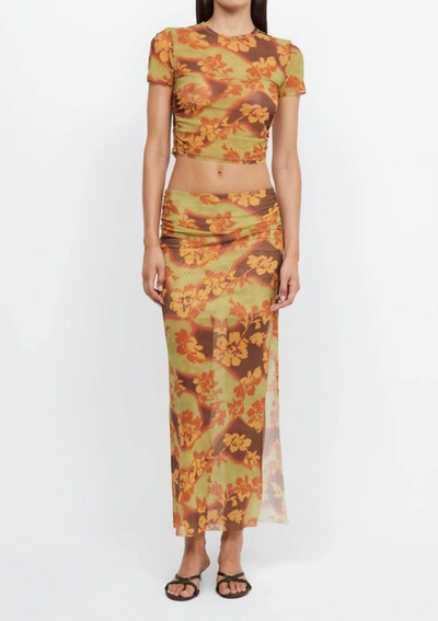 Bec & Bridge Julien Maxi Skirt In Hibiscus Patch In Orange
