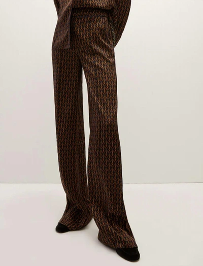 Veronica Beard Edia Stirrup-print Pant In Brown