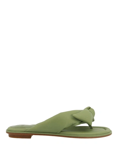 Alexandre Birman Soft Clarita Flat Sandals In Green